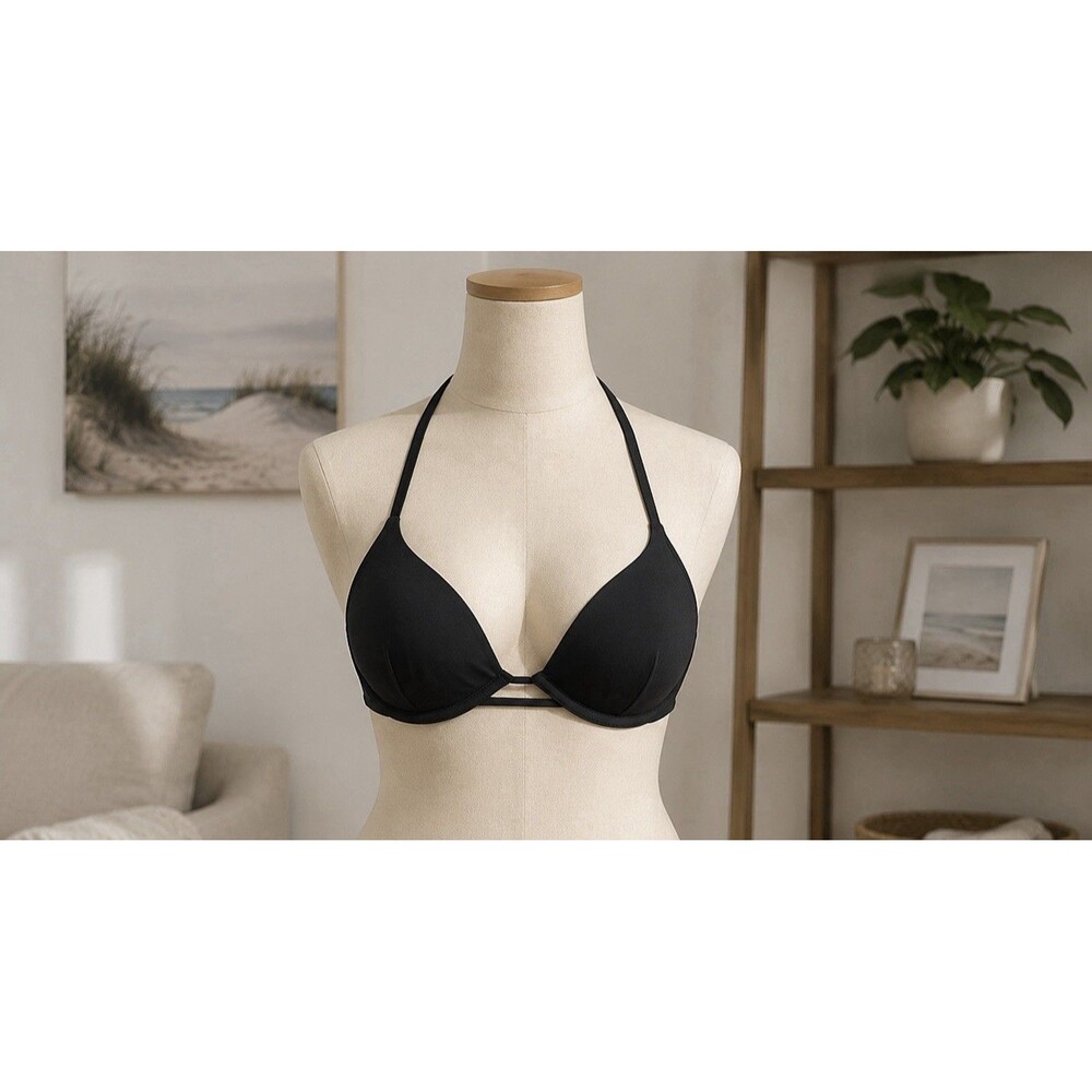 Victoria’s Secret Bombshell Black Padded Underwire Bikini Top Size 34A